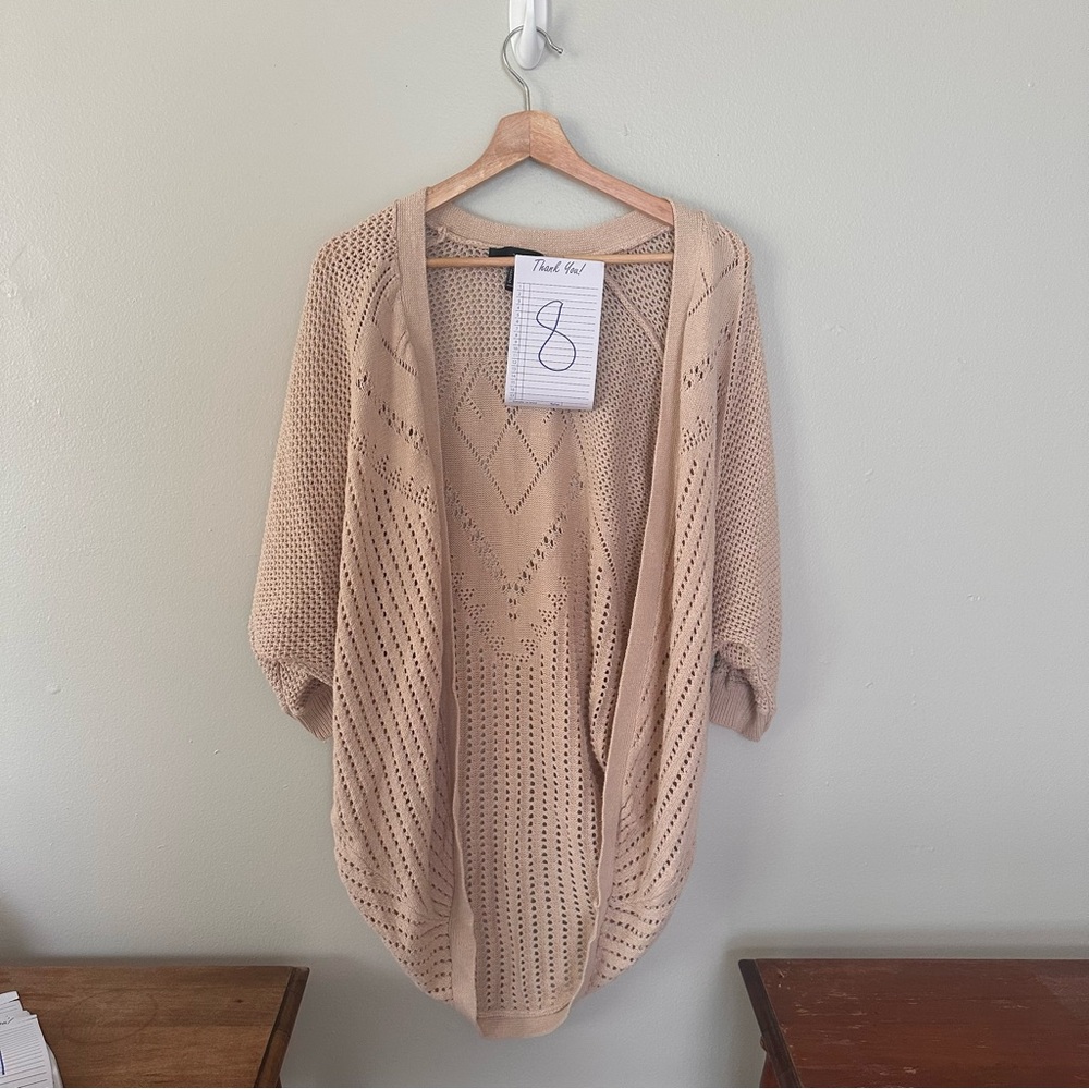 Tan Open-Knit Women's Sweater
